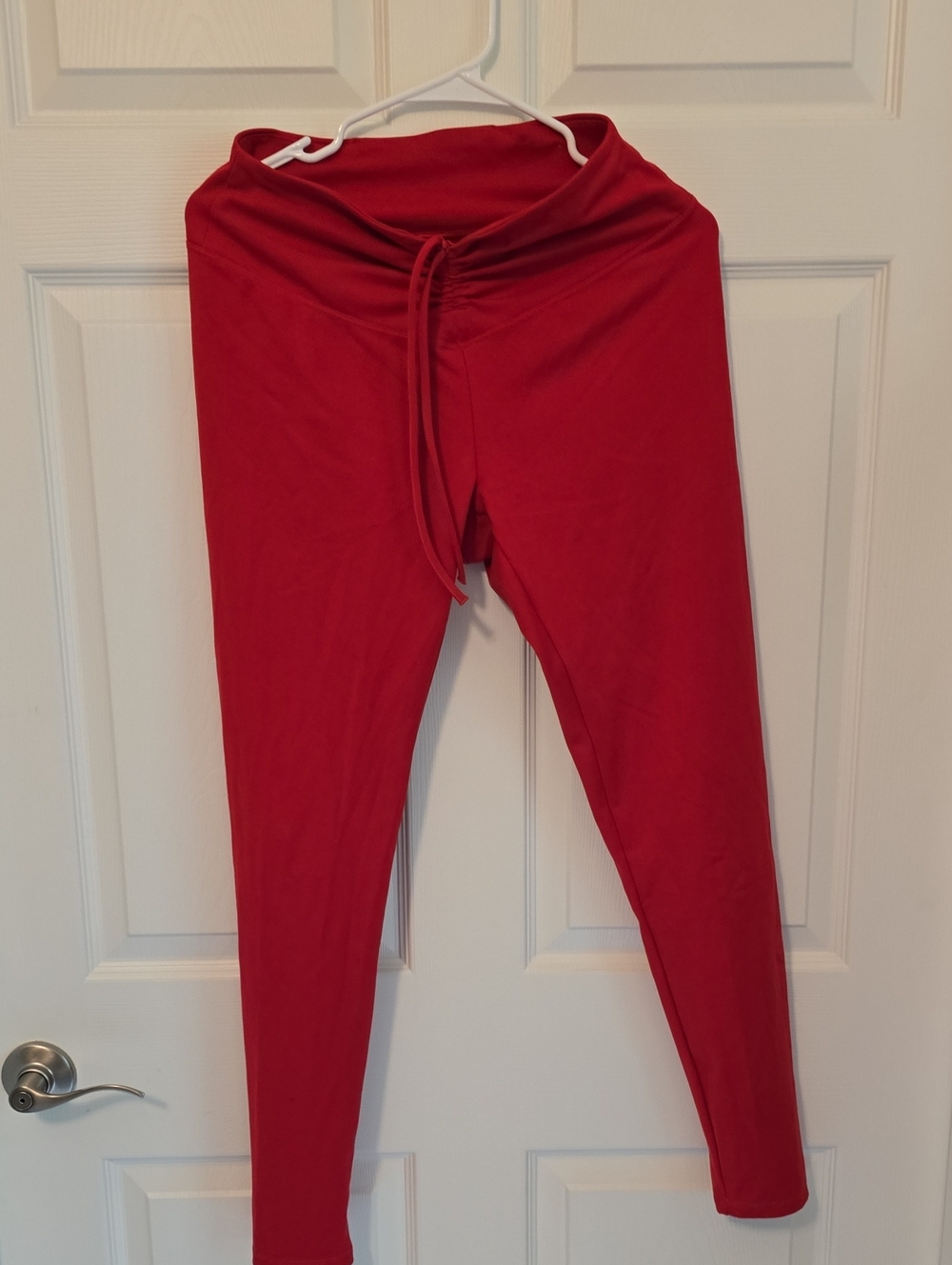 Active Pink Drawstring Waist Leggings Color Red SZ LG